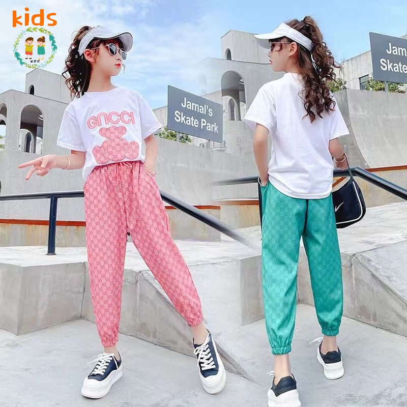 Set Đồ Mùa Hè 2022 Gồm Áo Thun Tay Ngắn + Quần Dài Cho Bé 3-5-8-10-12-13 Tuổi