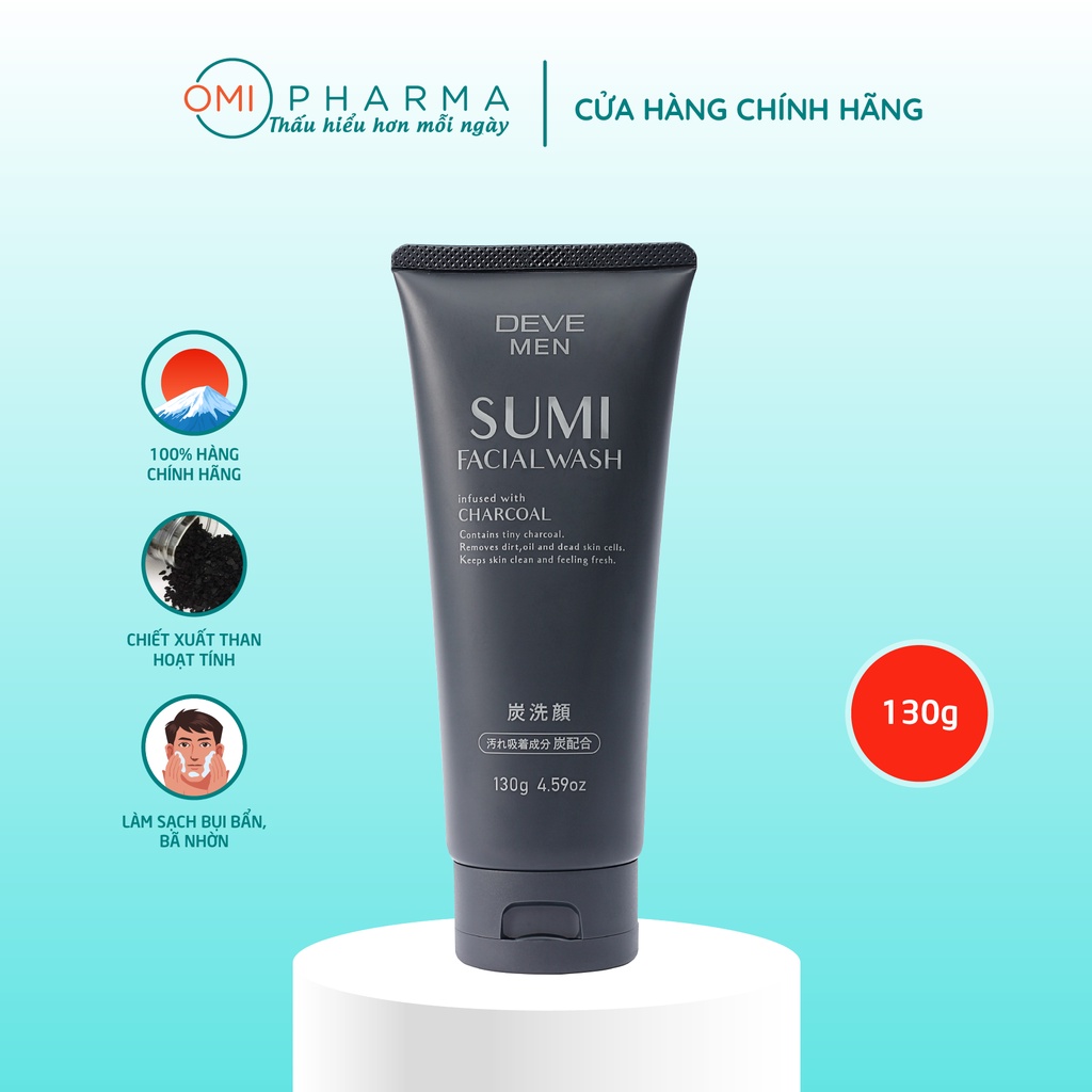 Sữa Rửa Mặt Deve Men Sumi Facial Wash Than Hoạt Tính Charcoal Dành Cho