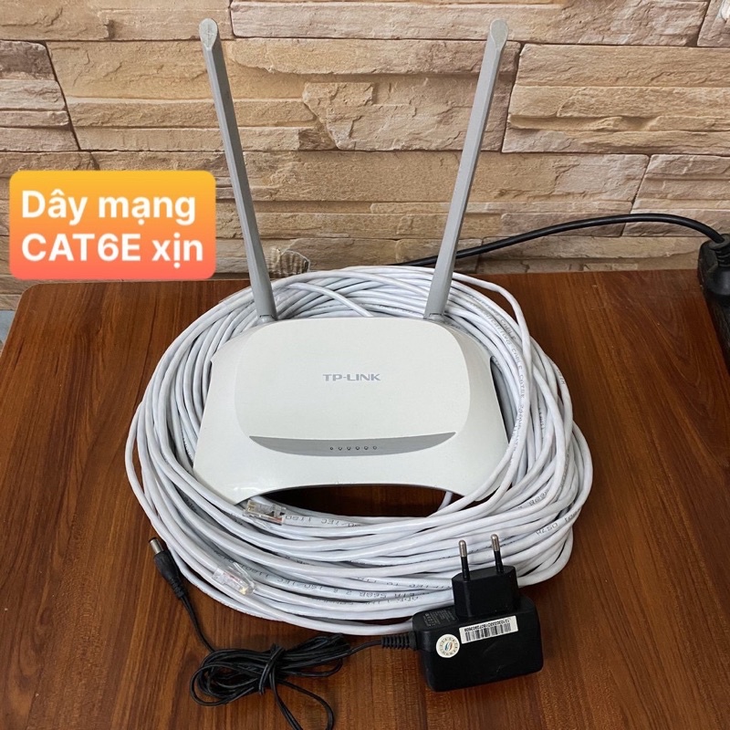 Bộ phát Wifi TPLink 2 râu + Dây mạng CAT6 xịn /CAT5E 5m, 10m, 15m ...50m