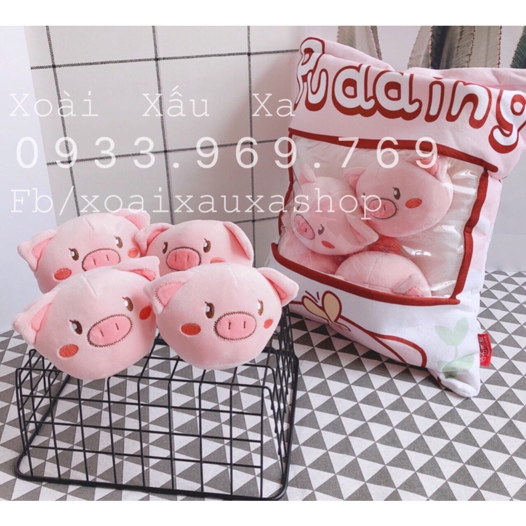 Set túi gấu bông hoạt hình hình thỏ, hình heo, hình thú ngộ nghĩnh quà tặng đáng yêu 35*30cm