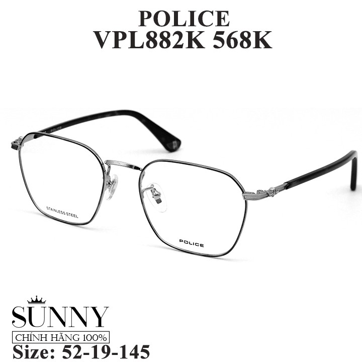 Gọng kính thời trang chính hãng Police VPL882K, thiết kế dễ đeo bảo vệ mắt
