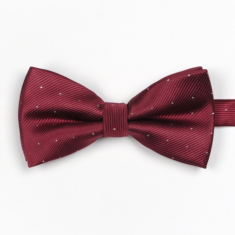 Cà Vạt Nơ Họa Tiết Ngôi Sao Màu Đỏ / Bạc Phong Cách Anh Quốc Cao Cấp Cho Chú Rể