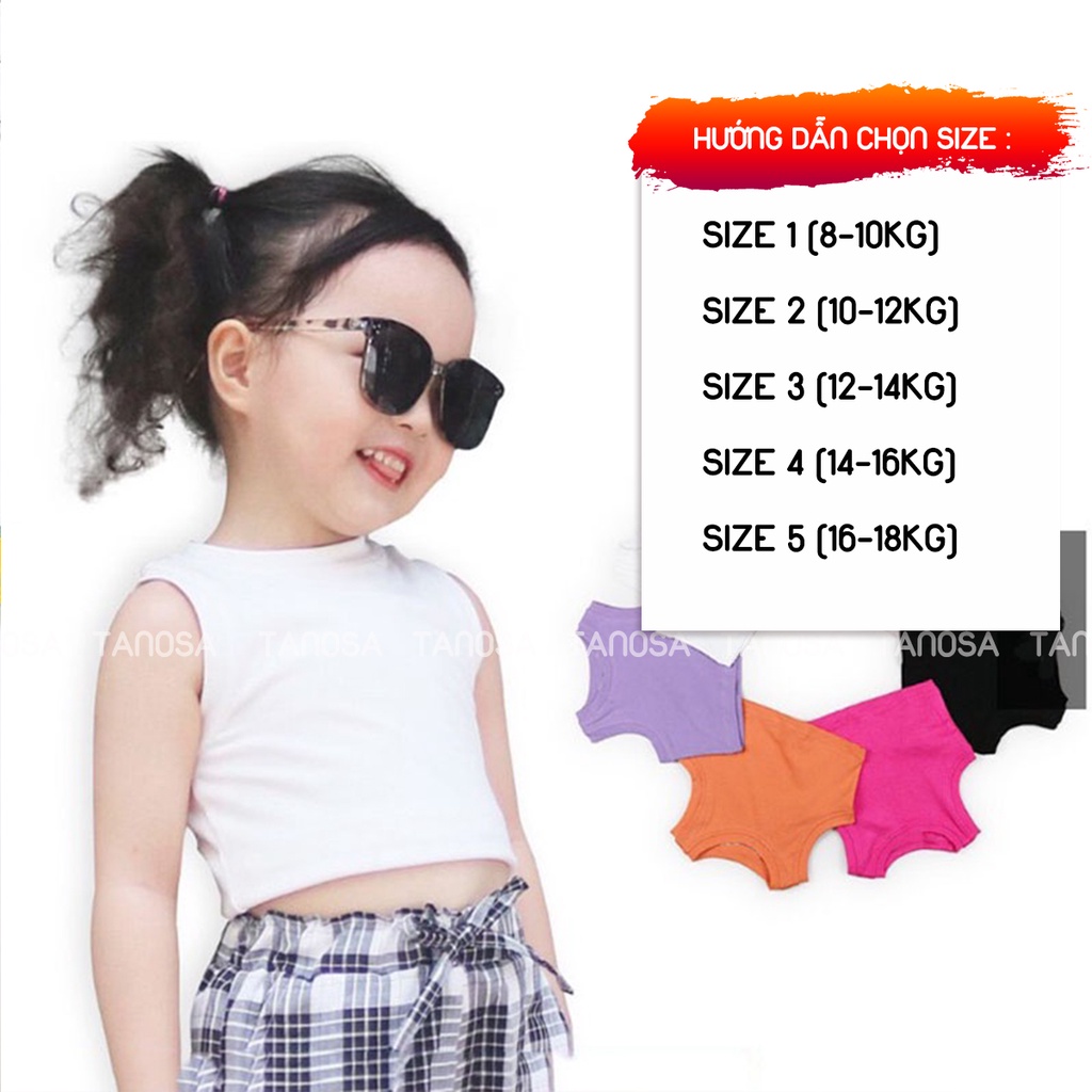 Áo croptop sát nách cho bé gái màu sắc cực yêu TANOSA