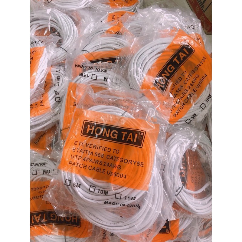 Dây mạng bấm sẵn 15m đúc sẵn 2 đầu cat 5 - Dây cáp mạng lan internet xịn tốt cao cấp