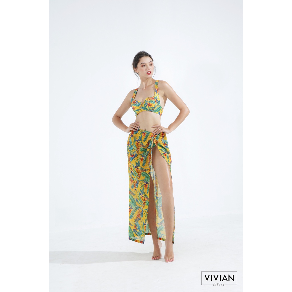 Váy sarong cao cấp 𝐕𝐈𝐕𝐈𝐀𝐍 kiểu dáng dài - Vàng - VC014_YL