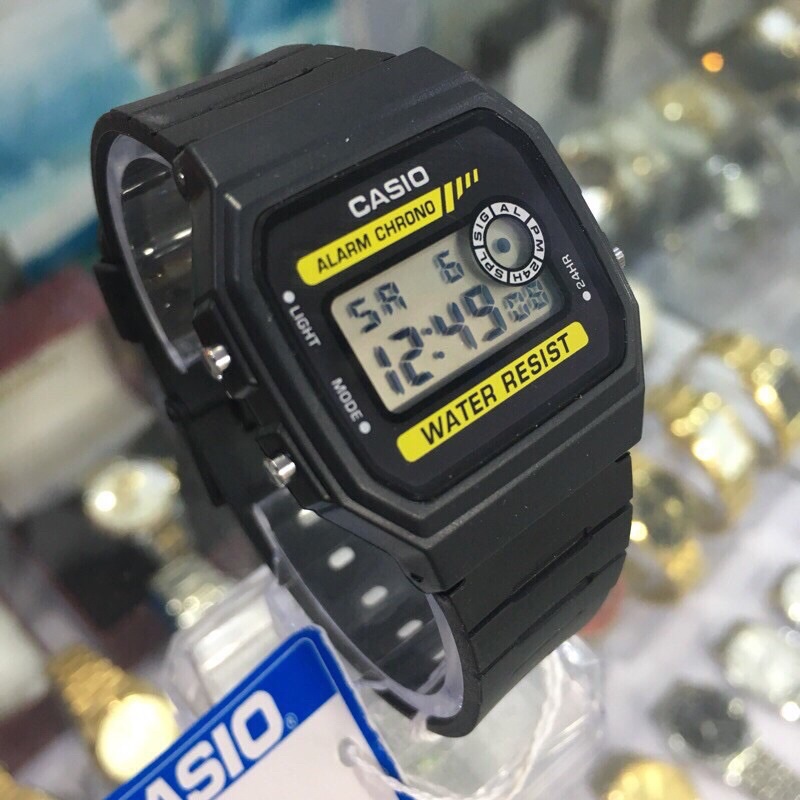 Đồng hồ điện tử Nam Nữ dây cao su F-94W -1DG