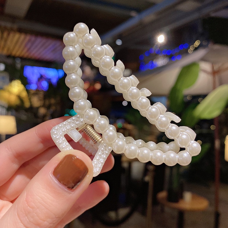 Kẹp Tóc Đính Nơ Họa Tiết Hình Học / Trái Tim Đơn Giản Phong Cách Hàn Quốc