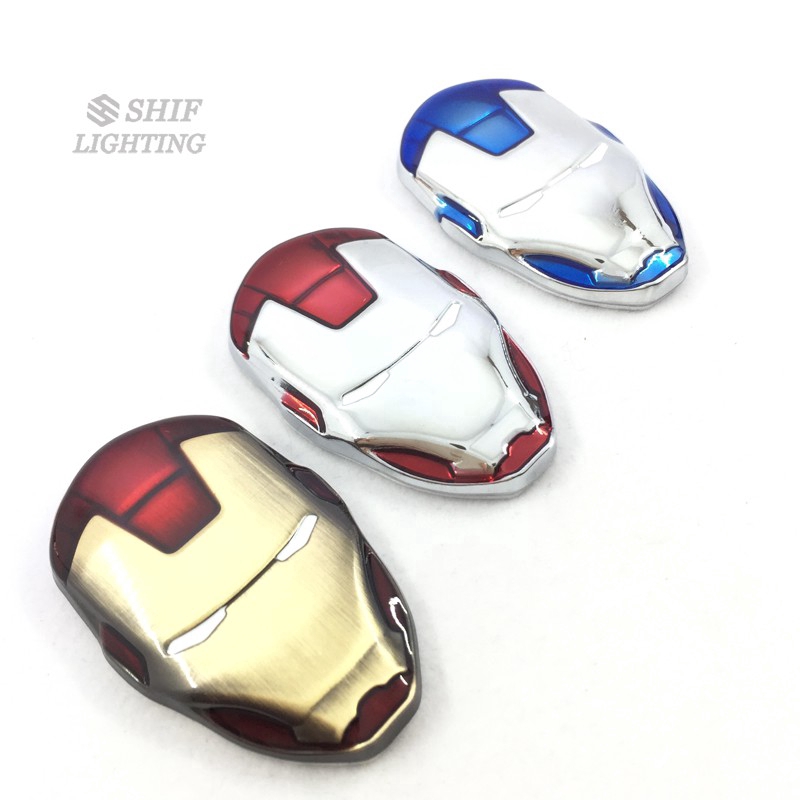 Miếng dán kim loại 3D hình Iron Man trang trí tiện dụng
