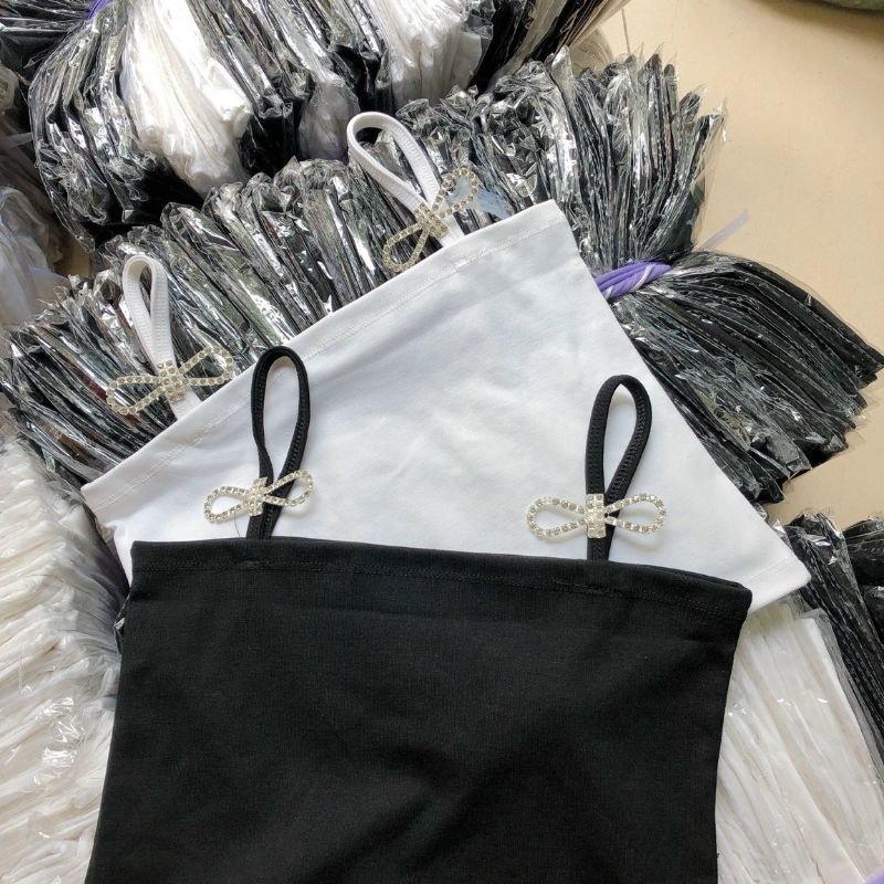 Áo 2 dây đính nơ đá