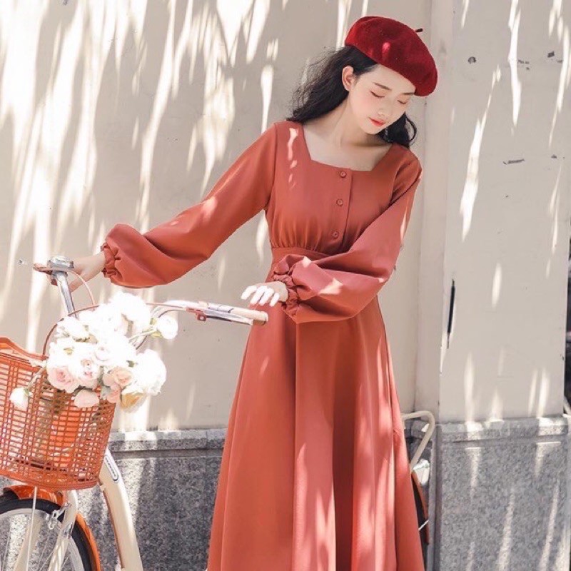 HÀNG THIẾT KẾ - VÁY CÔNG CHÚA TAY BỒNG DÁNG DÀI.