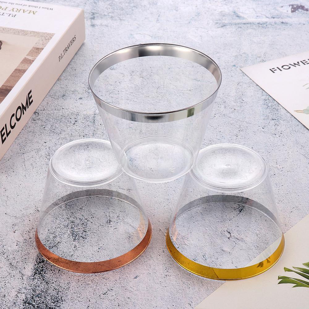 Bộ 10 / 20 / 30 Cốc Nhựa Đựng Hoa Hồng Xinh Xắn|Phụ Kiện Trang Trí Chai Rượu Trong Suốt Sang Trọng