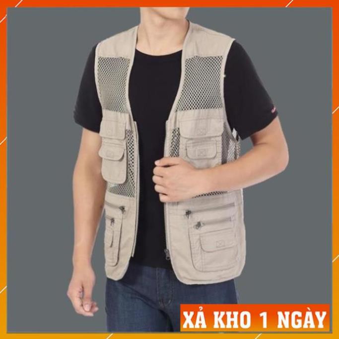 [FreeShip – Xả Kho 1 Ngày]  Áo gile Nam - Áo ghi lê Lưới Lính Mỹ Vest gile Nam Nhiều Túi | BigBuy360 - bigbuy360.vn