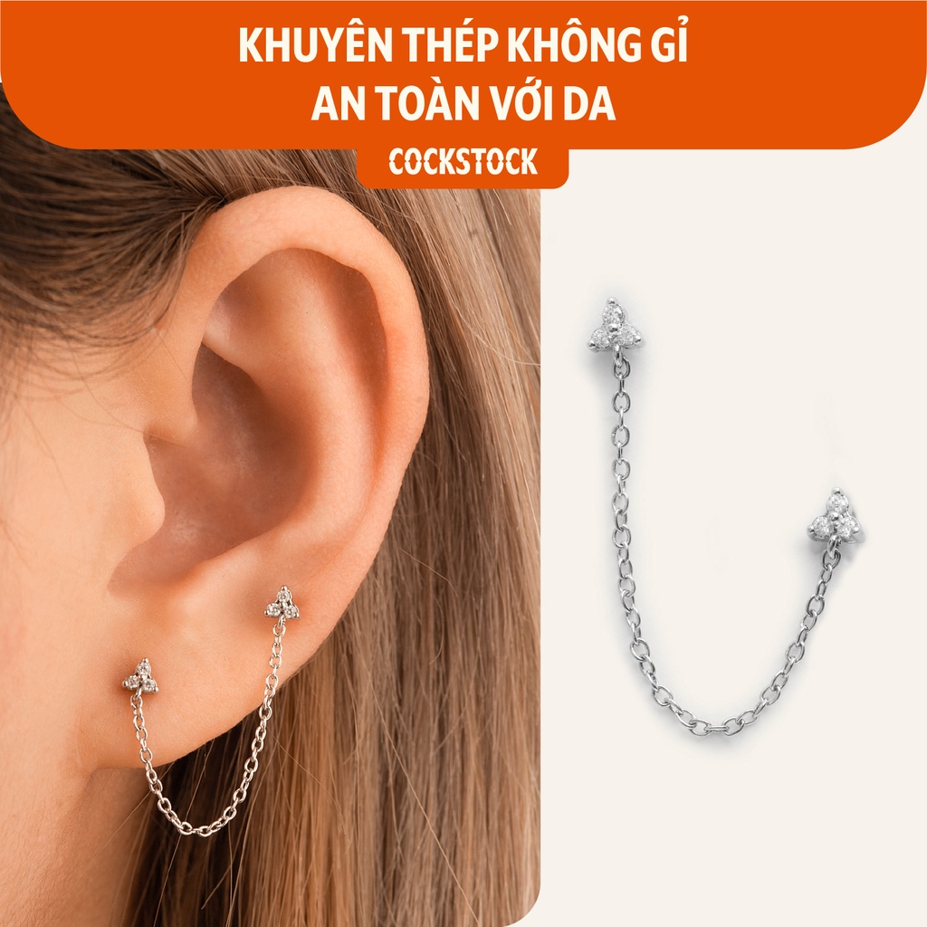 Khuyên xích Mini Twin Triangle CockStock