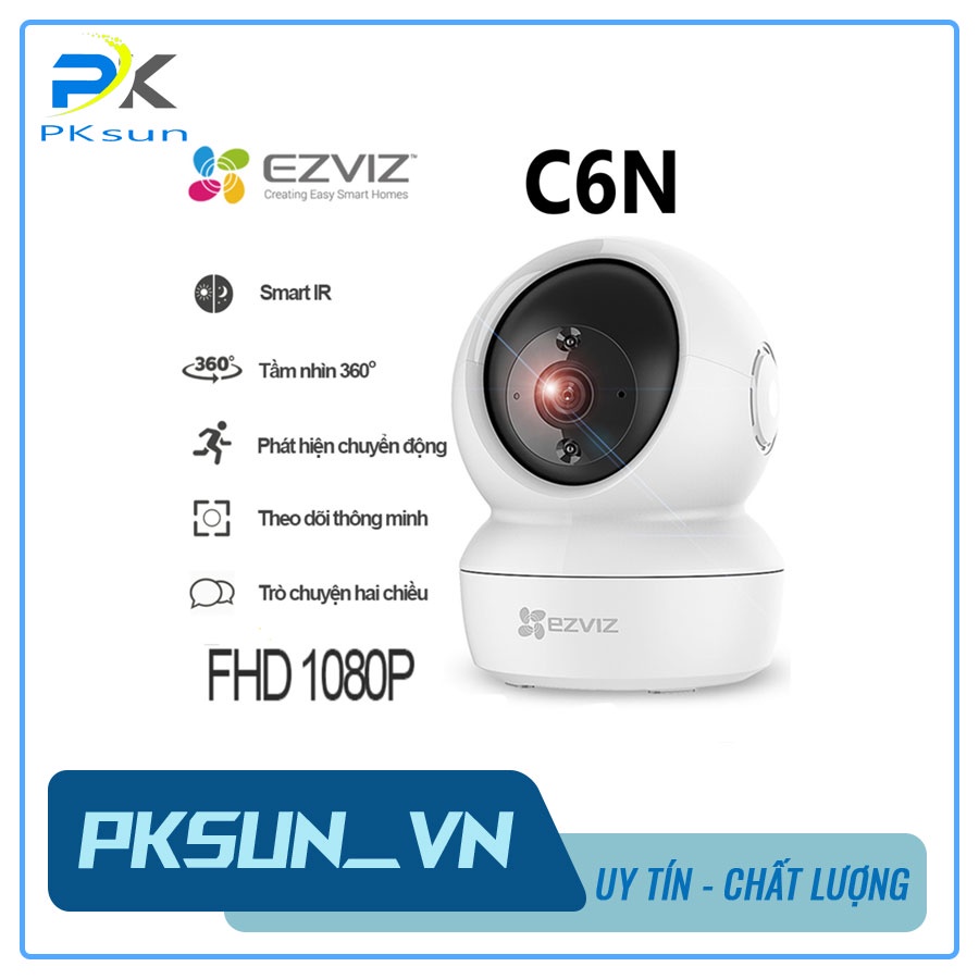 Camera IP wifi trong nhà Ezviz CS-C6N 1080p - camera giám sát kết nối không dây, Hàng chính hãng