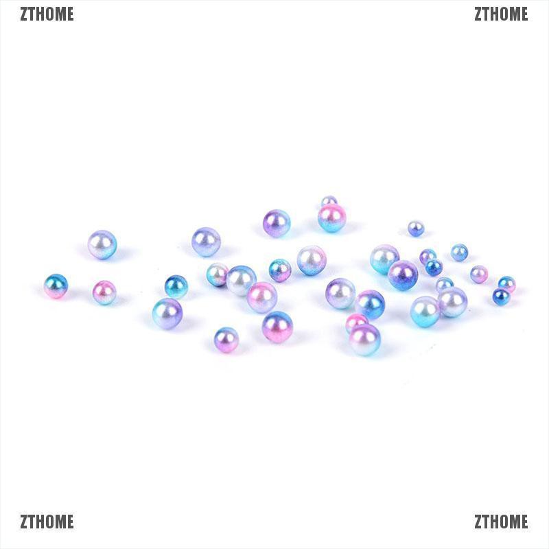 ZTHOME Mix Size Pearl Flat Back Mermaid Gradient Bead Wheel Nail Art 3D Tips Decoration