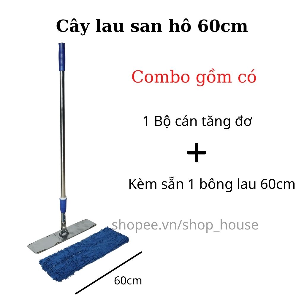 Cây lau nhà công nghiệp sợi microfiber 60cm siêu thấm hút inox 360 siêu sạch tiết kiệm hiệu quả