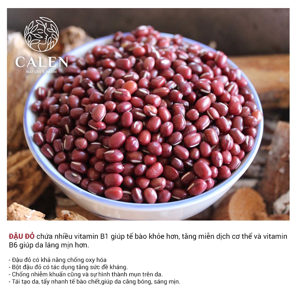 Bột đậu đỏ Calen , mặt nạ đậu đỏ đắp mặt nguyên chất giúp tẩy da chết dưỡng trắng da cấp ẩm chống lão hóa da
