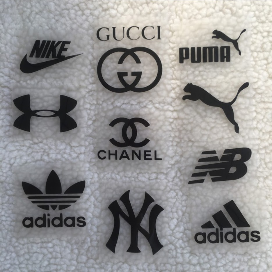 Set 5 hình dán nhiệt logo thương hiệu size 5cm - có nhiều mẫu