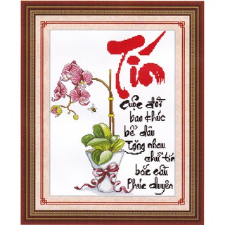 Tranh Thêu Chữ Thập Cuộc Đời Bao Khúc Bể Dâu, Tặng Nhau Chữ Tín Bắt Cầu Phúc Duyên IST074 (KHÁCH TỰ THÊU) KT:47X56CM