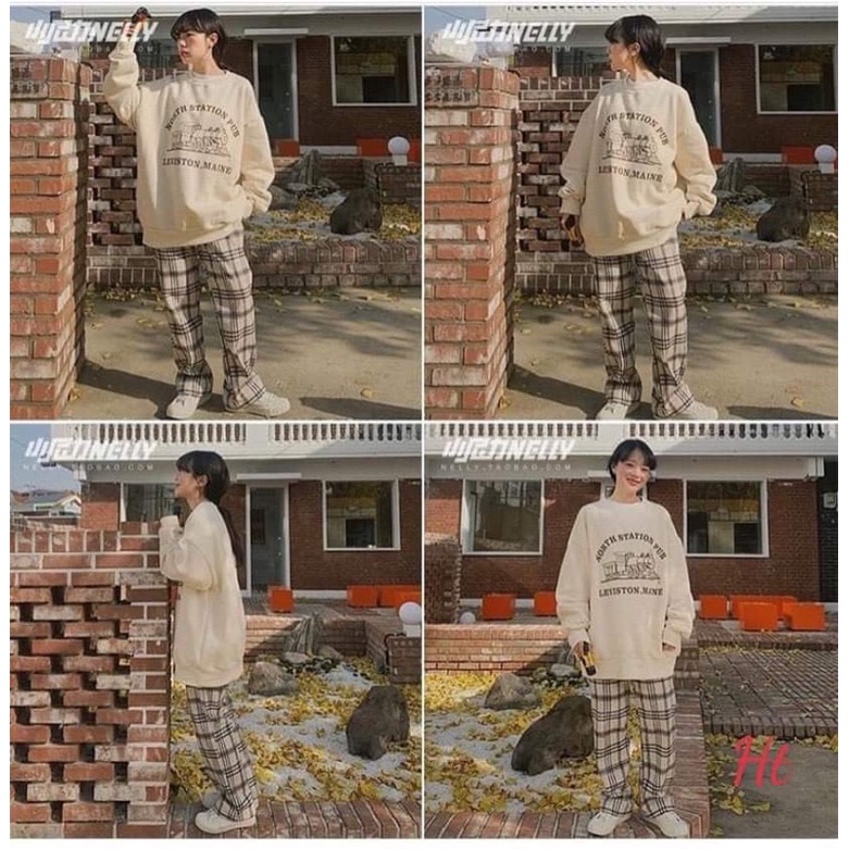 Áo nỉ cotton STAT + quần kẻ H24