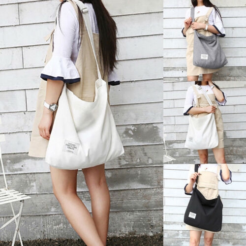 Túi xách vải canvas cỡ lớn phong cách vintage thời trang cho nữ