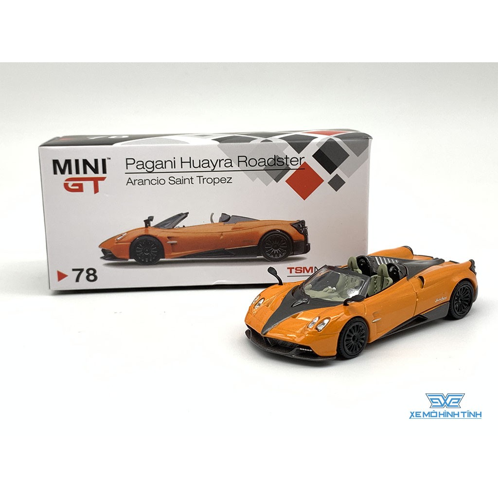 Xe Mô Hình Pagani Huayra Roadster Arancio Saint Tropez LHD 1:64 MiniGT ( Cam )