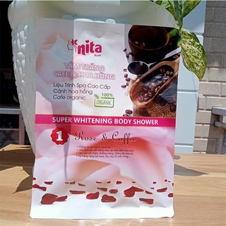 Gói tắm toàn thân Nita tại nhà hoa hồng và cafe gói 150g/4 gói giúp trắng da