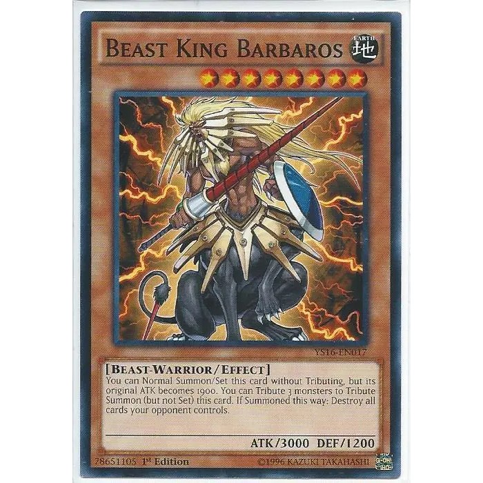 Lá bài thẻ bài Yugioh YS16-EN017 Beast King Barbaros