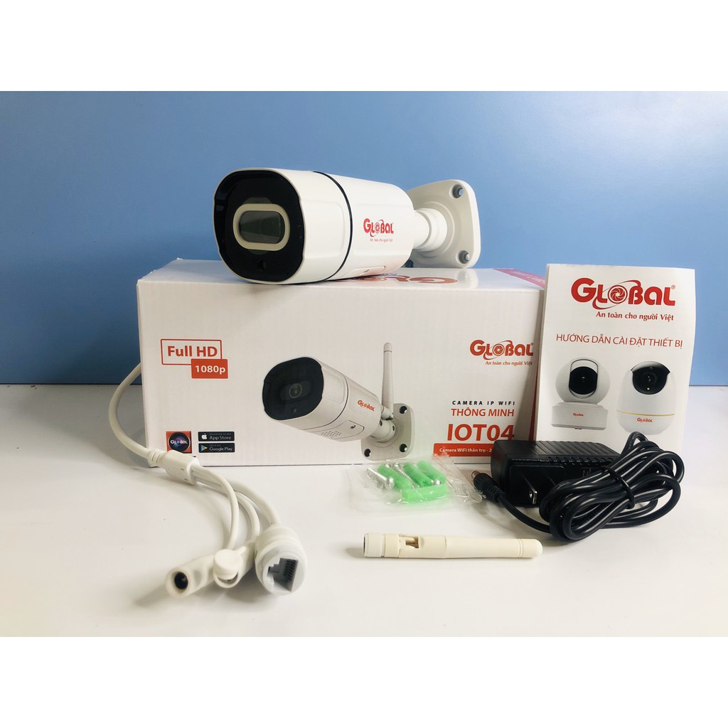 Camera ngoài trời Global IOT-04 1080p Full HD có tích hợp báo động - Hàng chính hãng