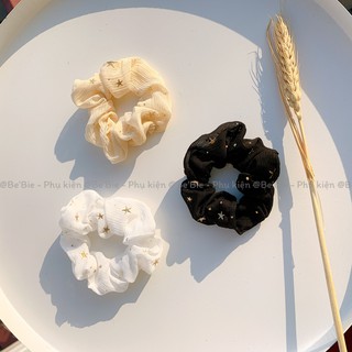 Cột tóc vải Scrunchies lụa mềm sao bling BeBie BP168