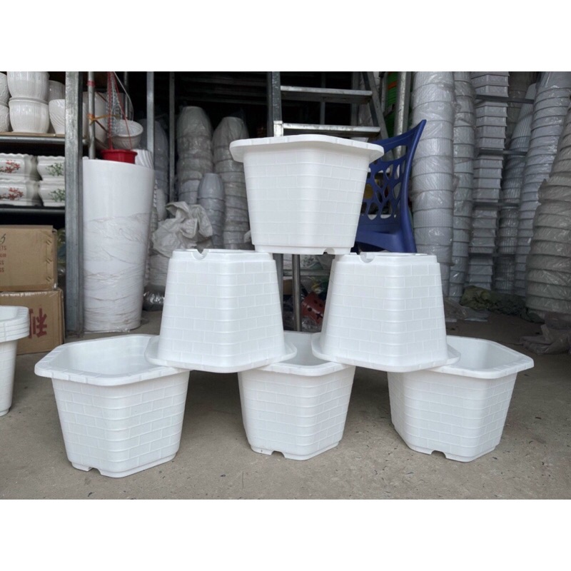 Sét 10 Chậu lục giác màu trắng FA 350, Fa380, Fa450, FA480 màu trắng đủ size, hàng đẹp và sẵn kho