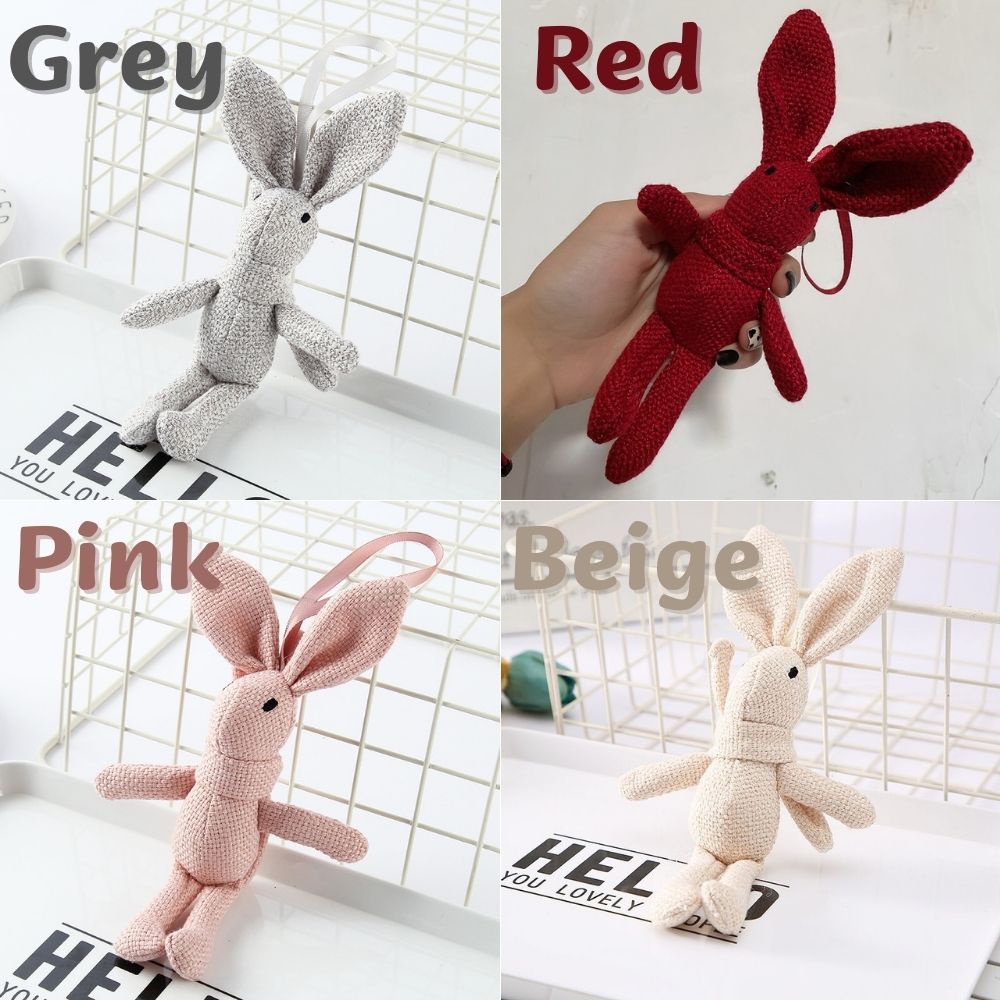 Móc khóa thỏ nhồi bông mềm mại đáng yêu