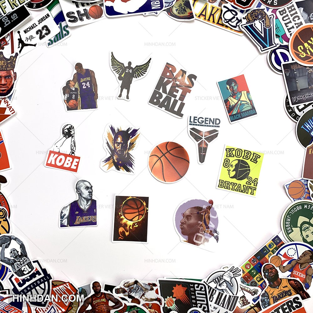 NBA Stickers - Hình dán Bóng Rổ - Chất liệu PVC cao cấp chống nước - Kích thước 4-7cm - Sticker Việt Nam