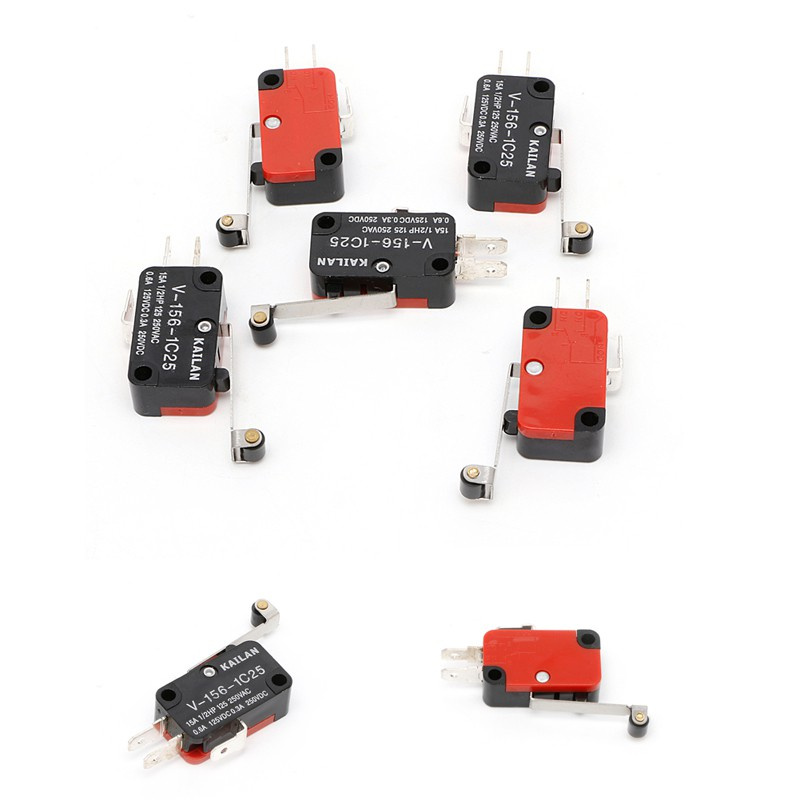 LILY* 5Pcs Micro Limit Switch Long V-156-1C25 Hinge Roller Momentary SPDT Snap Action