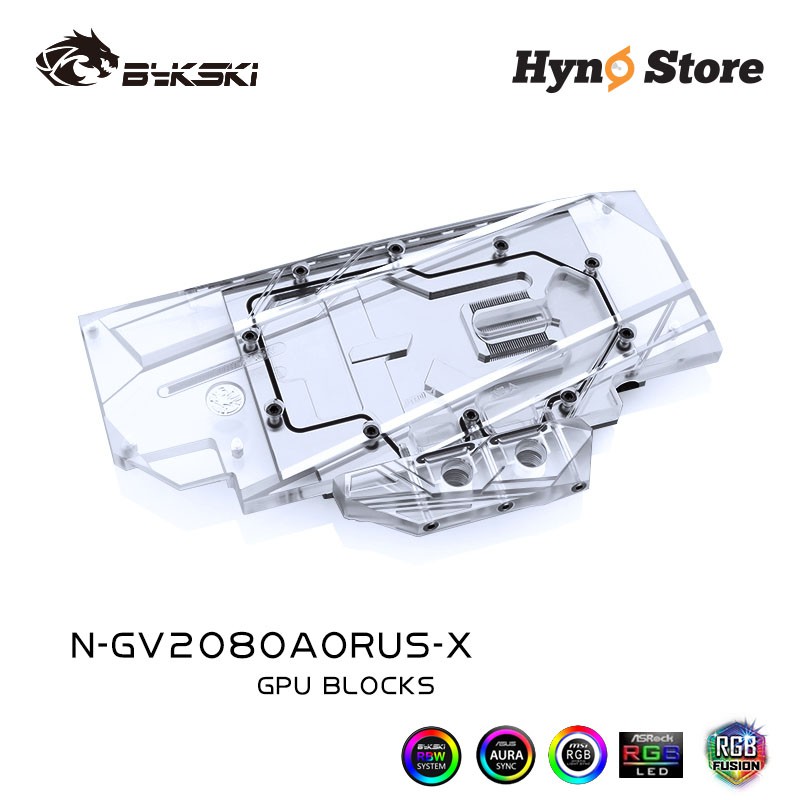 Block VGA Bykski chính hãng N-GV2080AORUS-X dành cho card Giga 2070 2080 Aorus Tản nhiệt nước custom - Hyno Store