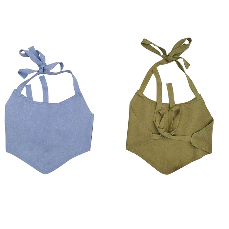 Brroa Áo Crop Top Ôm Dáng Cổ Tròn Có Gân Gợi Cảm Mùa Hè Cho Nữ