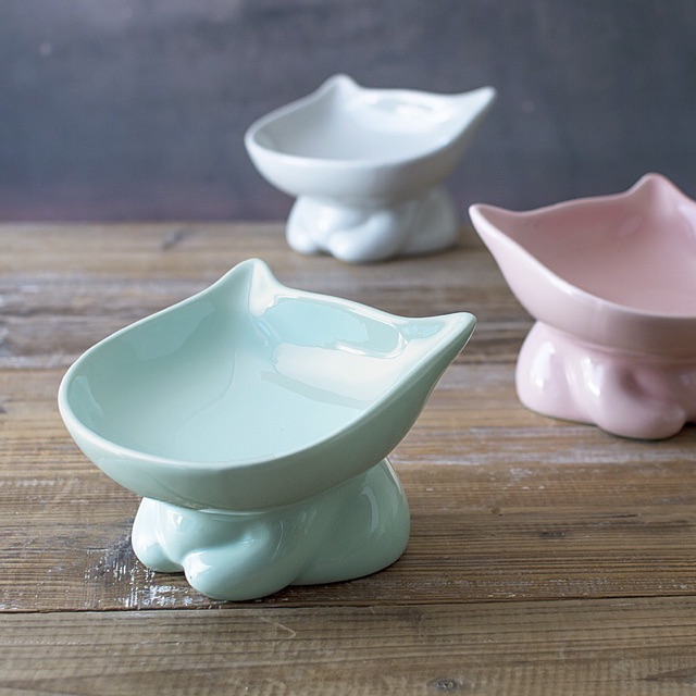 Bát ăn cho mèo bằng sứ, hình mèo siêu cute