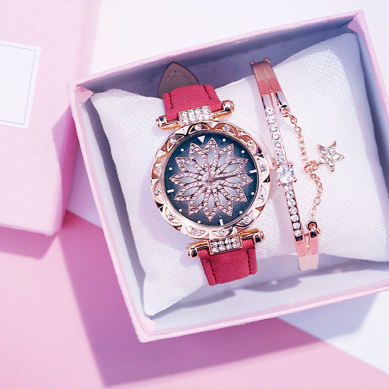 Đồng hồ thời trang nữ Candycat mặt hoa đính đá siêu đẹp ZO26