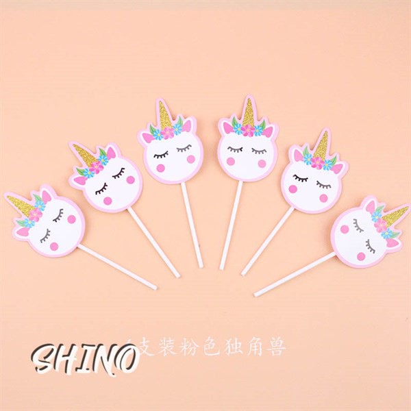 Ngựa unicorn cắm cupckae (set 6)