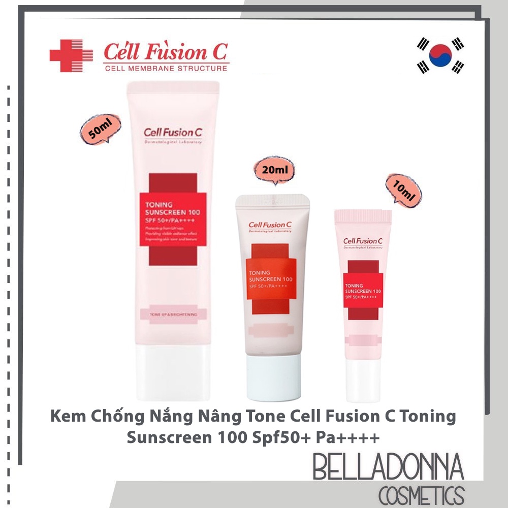 [4 Size] Kem Chống Nắng Nâng Tone Cell Fusion C Toning Sunscreen 100 SPF50+ PA++++
