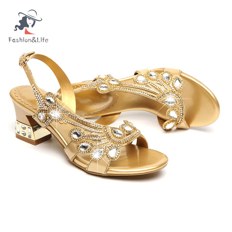 1 Đôi Giày Cao Gót Đính Đá Thời Trang Cho Nữ