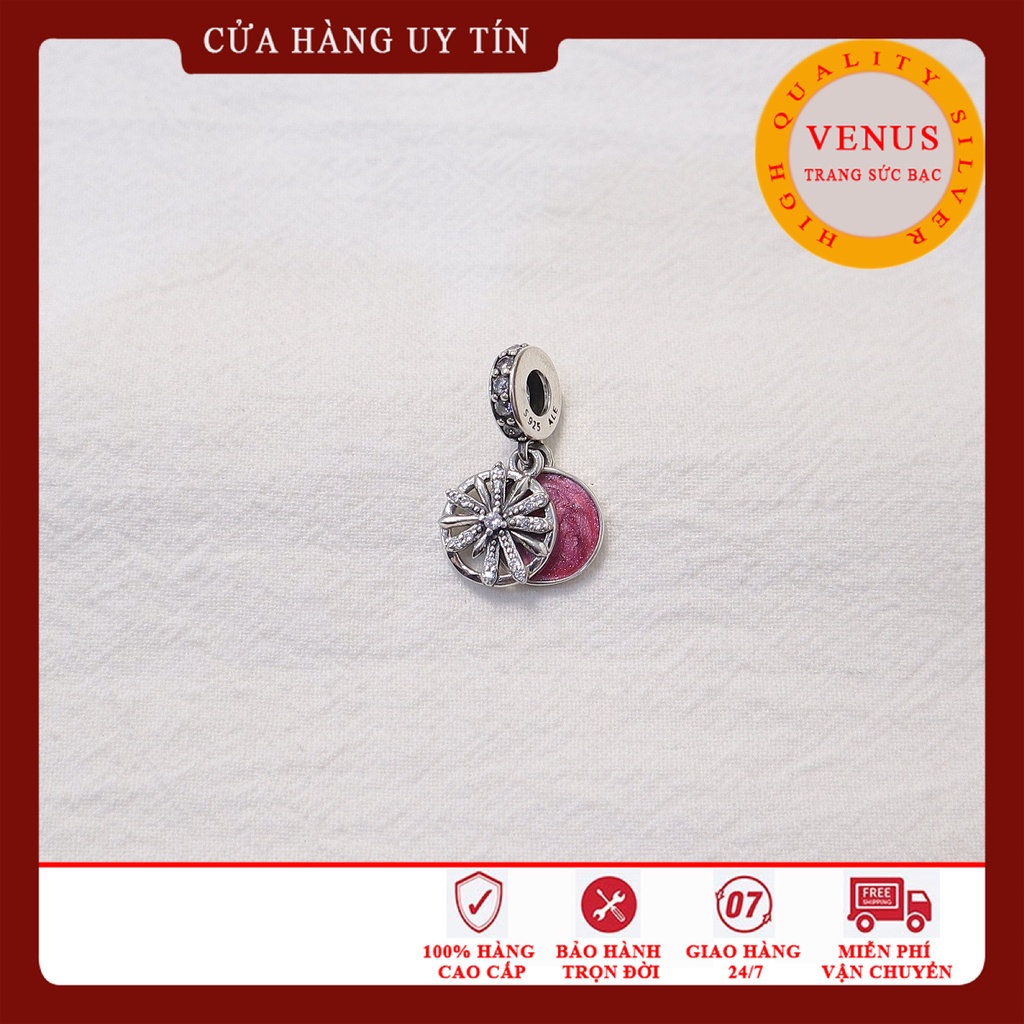 [Charm bạc 925 cao cấp] Charm treo hoa tuyết 4 màu- Mã sản phẩm VENUST3