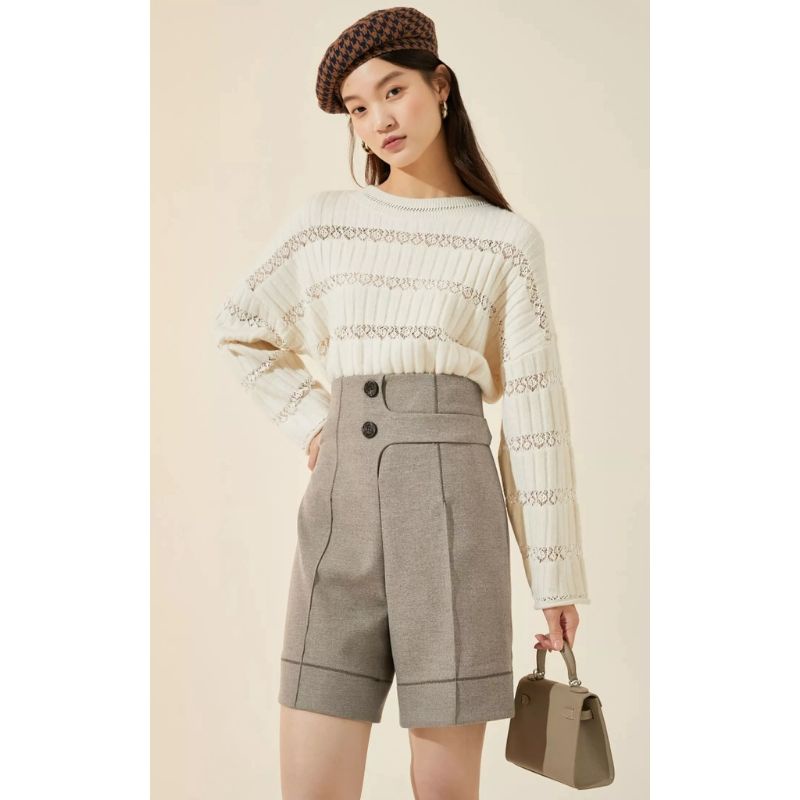 Quần sort có khuy cạp cao Vero Moda
