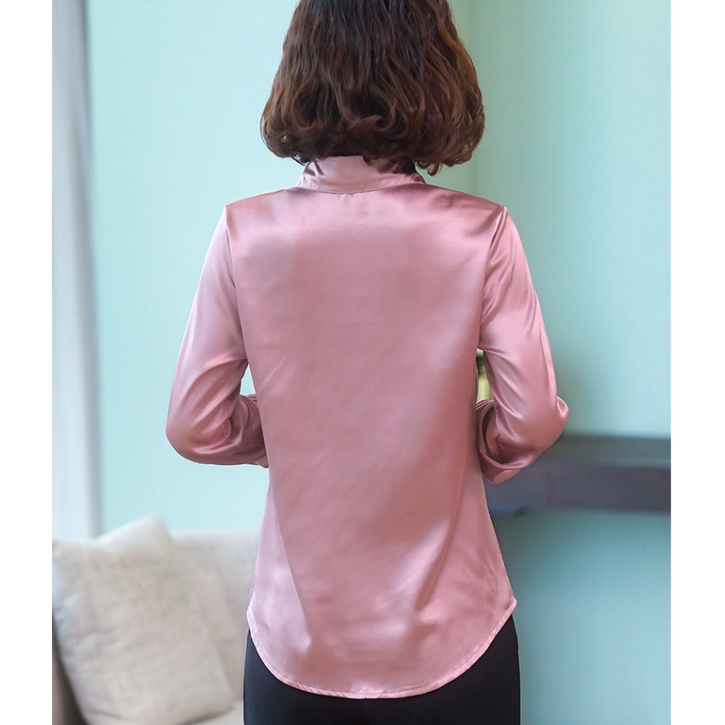 Áo Sơ Mi Nữ Công Sở Màu Hồng Cổ Đức CHIPY Kiểu Hàn Quốc Vintage Ulzzang Form Rộng Dài Tay Đẹp Chất Lụa Cao Cấp A2V | BigBuy360 - bigbuy360.vn