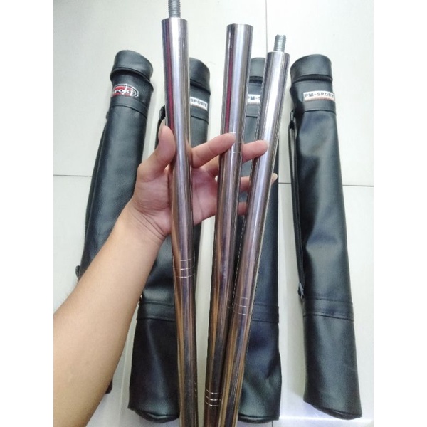 gậy inox 3 khúc tập dưỡng sinh, yoga hàng cao cấp ( kèm 2 lớp túi đựng gậy)