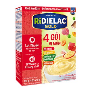 BỘT ĂN DẶM RIDIELAC GOLD 4 VỊ MẶN - HỘP GIẤY 200G
