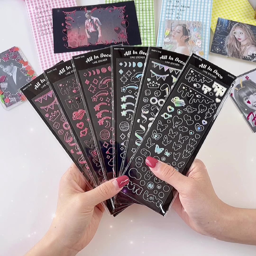 Sticker trang trí Toploader All in Deco Party hologram hàn quốc - Be Tiny Stationery