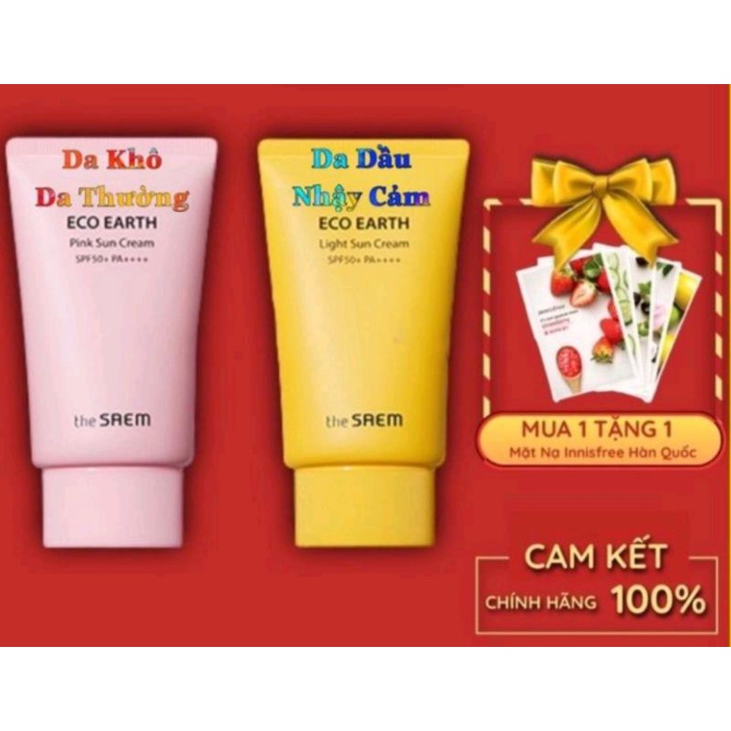 Kem chống nắng The Seam Eco Earth Power Sun Cream [ MẪU MỚI NHẤT ] | BigBuy360 - bigbuy360.vn