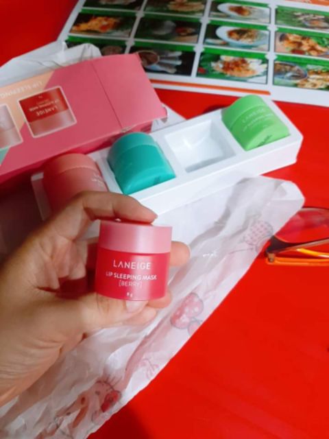 Dưỡng môi Laneige set 4 món Cherry, Bưởi, Bạc hà, Táo xanh  - Miss Xinh