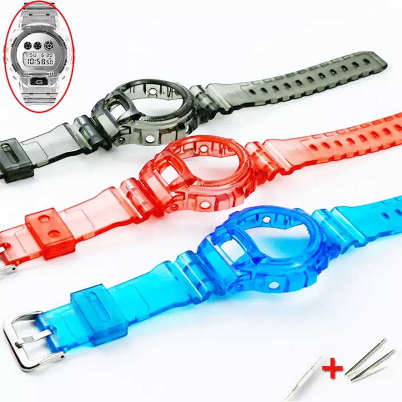 Phụ kiện đồng hồ nhựa trong suốt dây đeo cho CASIO G-SHOCK DW-6900 6600 6930 3230